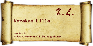 Karakas Lilla névjegykártya